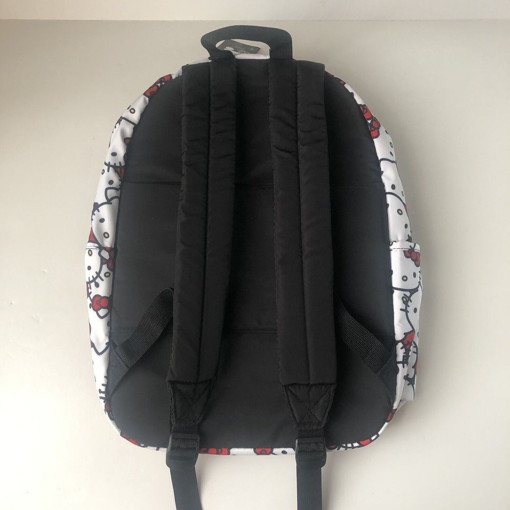NWT BIOWORLD Hello Kitty White All Over Print Multicolor 16" Backpack - Picture 2 of 10